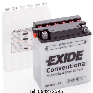 EXIDE BIKE CONVENTIONAL MOTOCYKLOWY EB12AL-A2 12V 12AH 165A  (1)