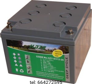 AKUMULATOR HAZE ŻEL 12 V 26,3 AH   