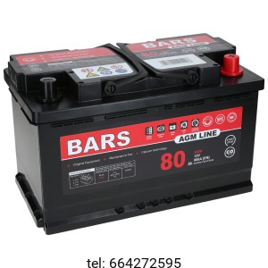 Akumulator Bars AGM 12V 80 AH 800A  