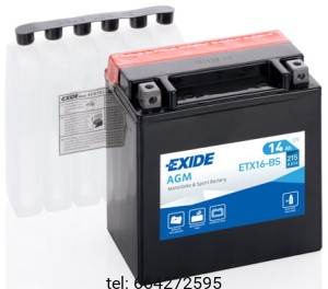 EXIDE BIKE AGM MOTOCYKLOWY ETX16BS 12V 14AH 