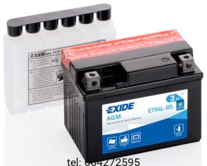 EXIDE BIKE AGM MOTOCYKLOWY ETX4L-BS12V 3AH