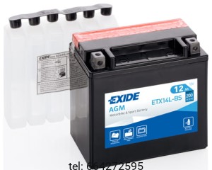 EXIDE BIKE AGM MOTOCYKLOWY ETX14L-BS 12V 12AH 