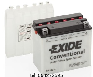 EXIDE BIKE CONVENTIONAL  EB18L-A 12V 18AH 190A
