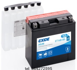 EXIDE BIKE AGM MOTOCYKLOWY ET14B-BS 12V 12AH 