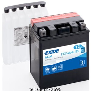 EXIDE BIKE AGM MOTOCYKLOWY ETX14AHL-BS 12V 12AH 