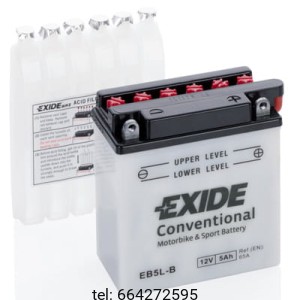 EXIDE BIKE CONVENTIONAL MOTOCYKLOWY EB5L-B 12V 5AH 65A  