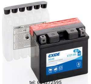 EXIDE BIKE AGM MOTOCYKLOWY ETZ7-BS 12V 6AH 100A
