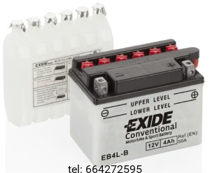 EXIDE BIKE CONVENTIONAL MOTOCYKLOWY EB4L-B 12V 4AH 50 A  