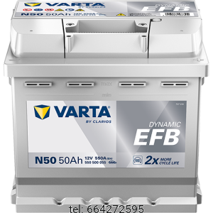 Akumulator VARTA Dynamic EFB N50 12V 50AH 550 A (EN)  