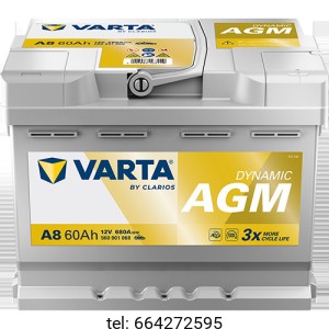 VARTA Silver Dynamic AGM A8 (D-52) 60 AH 680 A (EN)  