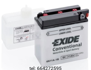 EXIDE BIKE CONVENTIONAL MOTOCYKLOWY 6N11A-1B 6V 11AH 95A