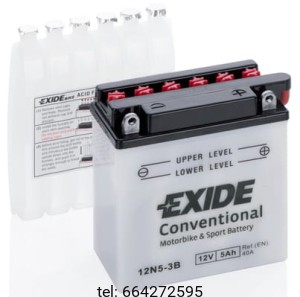 EXIDE BIKE CONVENTIONAL MOTOCYKLOWY 12N5-3B 12V 5AH 40A 