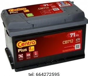 Akumulator Centra Plus CB712 71 Ah 670A (EN) 